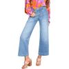 imageAstylish Womens 2026 Stretchy Wide Leg High Waisted Jeans Tummy Control Casual Cropped Ankle Denim PantsAshleigh Blue
