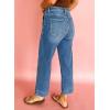 imageAstylish Womens 2026 Stretchy Wide Leg High Waisted Jeans Tummy Control Casual Cropped Ankle Denim PantsDusk Blue