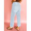 imageAstylish Womens 2026 Stretchy Wide Leg High Waisted Jeans Tummy Control Casual Cropped Ankle Denim PantsLight Blue