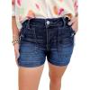 imageAstylish Womens High Waisted Jean Shorts Stretchy Casual Fashion Trendy Denim Shorts with Penny Patch PocketAshleigh Blue