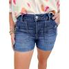 imageAstylish Womens High Waisted Jean Shorts Stretchy Casual Fashion Trendy Denim Shorts with Penny Patch PocketSky Blue