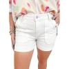 imageAstylish Womens High Waisted Jean Shorts Stretchy Casual Fashion Trendy Denim Shorts with Penny Patch PocketWhite