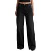 image:imageAstylish Womens 2026 High Waisted Wide Leg Jeans Front Seam Straight Denim PantsBlack