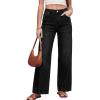 image:imageAstylish Womens 2026 High Waisted Wide Leg Jeans Front Seam Straight Denim PantsBlack