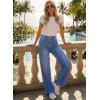image:imageAstylish Womens 2026 High Waisted Wide Leg Jeans Front Seam Straight Denim PantsSky Blue
