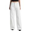 image:imageAstylish Womens 2026 High Waisted Wide Leg Jeans Front Seam Straight Denim PantsWhite