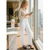 image:imageAstylish Womens 2026 High Waisted Wide Leg Jeans Front Seam Straight Denim PantsWhite