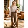 image:imageAstylish Womens Cotton Linen Button Down Shirt Eyelet Lace Long Sleeve Blouse Boho TopsBeige