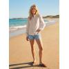 image:imageAstylish Womens Cotton Linen Button Down Shirt Eyelet Lace Long Sleeve Blouse Boho TopsBeige