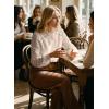 image:imageAstylish Womens Cotton Linen Button Down Shirt Eyelet Lace Long Sleeve Blouse Boho TopsBeige