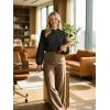 image:imageAstylish Womens Cotton Linen Button Down Shirt Eyelet Lace Long Sleeve Blouse Boho TopsBlack