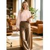 image:imageAstylish Womens Cotton Linen Button Down Shirt Eyelet Lace Long Sleeve Blouse Boho TopsLight Pink