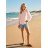 image:imageAstylish Womens Cotton Linen Button Down Shirt Eyelet Lace Long Sleeve Blouse Boho TopsLight Pink