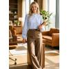 image:imageAstylish Womens Cotton Linen Button Down Shirt Eyelet Lace Long Sleeve Blouse Boho TopsSky Blue