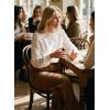 image:imageAstylish Womens Cotton Linen Button Down Shirt Eyelet Lace Long Sleeve Blouse Boho TopsWhite