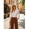 image:imageAstylish Womens Cotton Linen Button Down Shirt Eyelet Lace Long Sleeve Blouse Boho TopsWhite