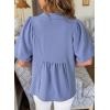 image:imageAstylish Womens Dressy Smocked V Neck Babydoll Peplum Tops Summer Puff Sleeve Cute Elegant Ruffle Blouse ShirtSky Blue