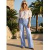 image:imageAstylish Womens High Waisted Wide Leg Jeans Stretch Denim Pants Double Button Trousers with Patch PocketsBeau Blue