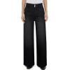 image:imageAstylish Womens High Waisted Wide Leg Jeans Stretch Denim Pants Double Button Trousers with Patch PocketsBlack