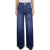 image:imageAstylish Womens High Waisted Wide Leg Jeans Stretch Denim Pants Double Button Trousers with Patch PocketsBluing