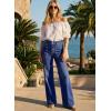 image:imageAstylish Womens High Waisted Wide Leg Jeans Stretch Denim Pants Double Button Trousers with Patch PocketsSky Blue