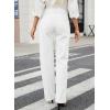 image:imageAstylish Womens High Waisted Wide Leg Jeans Stretch Denim Pants Double Button Trousers with Patch PocketsWhite