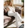 image:imageAstylish Womens High Waisted Wide Leg Jeans Stretch Denim Pants Double Button Trousers with Patch PocketsWhite