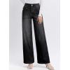 image:imageAstylish Womens High Waisted Wide Leg Jeans Stretch Denim Pants with Front Patch PocketsBlack
