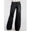 image:imageAstylish Womens High Waisted Wide Leg Jeans Stretch Denim Pants with Front Patch PocketsBlack