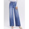 image:imageAstylish Womens High Waisted Wide Leg Jeans Stretch Denim Pants with Front Patch PocketsBluing