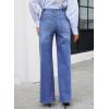 image:imageAstylish Womens High Waisted Wide Leg Jeans Stretch Denim Pants with Front Patch PocketsBluing