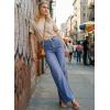 image:imageAstylish Womens High Waisted Wide Leg Jeans Stretch Denim Pants with Front Patch PocketsBluing