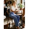 image:imageAstylish Womens High Waisted Wide Leg Jeans Stretch Denim Pants with Front Patch PocketsBluing
