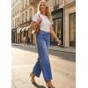 image:imageAstylish Womens High Waisted Wide Leg Jeans Stretch Denim Pants with Front Patch PocketsBluing