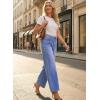 image:imageAstylish Womens High Waisted Wide Leg Jeans Stretch Denim Pants with Front Patch PocketsLight Blue