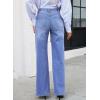 image:imageAstylish Womens High Waisted Wide Leg Jeans Stretch Denim Pants with Front Patch PocketsLight Blue