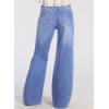 image:imageAstylish Womens High Waisted Wide Leg Jeans Stretch Denim Pants with Front Patch PocketsLight Blue