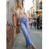 image:imageAstylish Womens High Waisted Wide Leg Jeans Stretch Denim Pants with Front Patch PocketsLight Blue