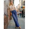 image:imageAstylish Womens High Waisted Wide Leg Jeans Stretch Denim Pants with Front Patch PocketsNavy Blue