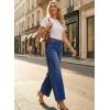 image:imageAstylish Womens High Waisted Wide Leg Jeans Stretch Denim Pants with Front Patch PocketsNavy Blue