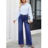 image:imageAstylish Womens High Waisted Wide Leg Jeans Stretch Denim Pants with Front Patch PocketsNavy Blue