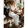 image:imageAstylish Womens High Waisted Wide Leg Jeans Stretch Denim Pants with Front Patch PocketsWhite
