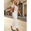image:imageAstylish Womens High Waisted Wide Leg Jeans Stretch Denim Pants with Front Patch PocketsWhite
