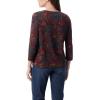 image:imageGloria Vanderbilt Womens Amanda 34 Sleeve Soft Knit Top StandardBurgundy Elixir  Linear Peony