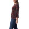 image:imageGloria Vanderbilt Womens Amanda 34 Sleeve Soft Knit Top StandardBurgundy Elixir  Linear Peony