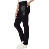 image:imageGloria Vanderbilt Womens Amanda Corduroy Slim High Rise Pant RegularBlack Rinse  Embroidery