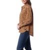 image:imageGloria Vanderbilt Womens Amanda HighLow Long Sleeve Pullover Shirt StandardLt Maple Syrup  Lively Cheetah