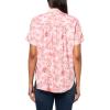 image:imageGloria Vanderbilt Womens Daisy Short Sleeve HighLow Button Down Shirt StandardGuava Ice  Toile De Jouy