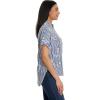 image:imageGloria Vanderbilt Womens Daisy Short Sleeve HighLow Button Down Shirt StandardNaval Blue Prairie Stripe