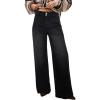 image:imageAstylish Womens High Waisted Wide Leg Jeans Stretch Denim Pants Double Button Trousers with Patch PocketsBlack